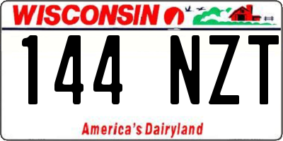 WI license plate 144NZT