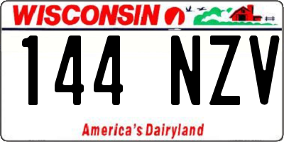 WI license plate 144NZV