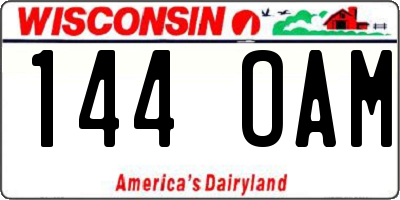 WI license plate 144OAM