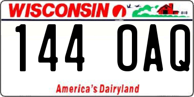 WI license plate 144OAQ