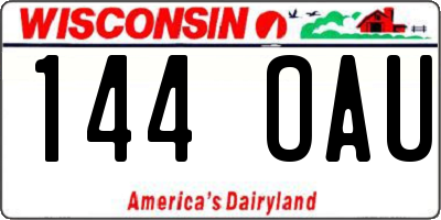 WI license plate 144OAU