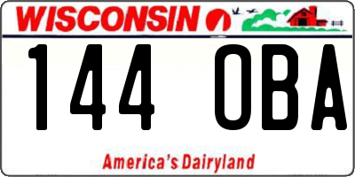 WI license plate 144OBA