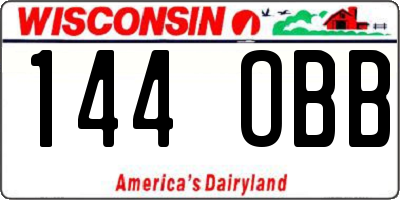 WI license plate 144OBB