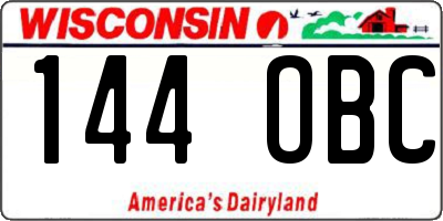 WI license plate 144OBC