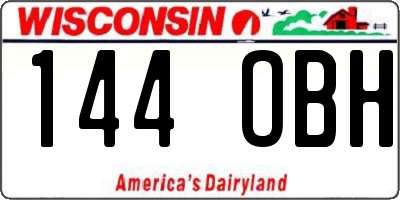 WI license plate 144OBH
