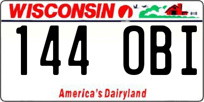 WI license plate 144OBI