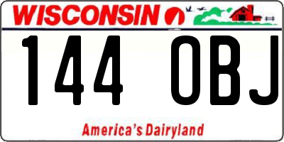 WI license plate 144OBJ
