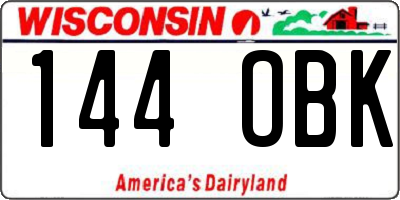 WI license plate 144OBK