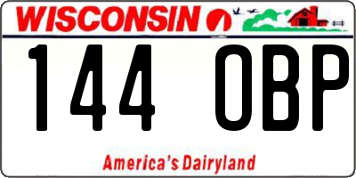WI license plate 144OBP