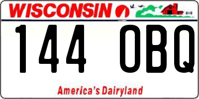 WI license plate 144OBQ