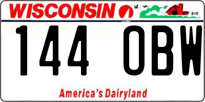 WI license plate 144OBW