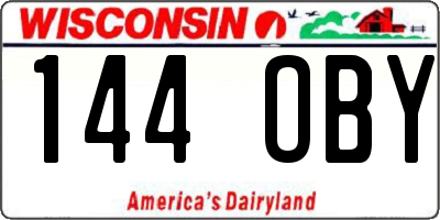 WI license plate 144OBY
