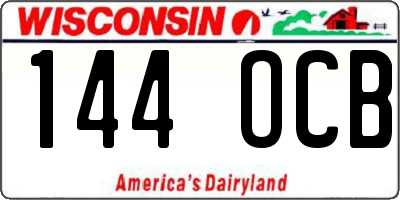 WI license plate 144OCB