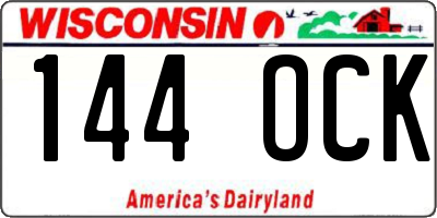 WI license plate 144OCK