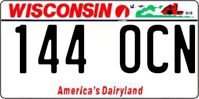 WI license plate 144OCN