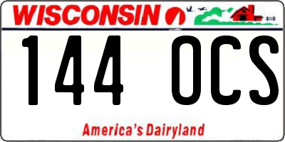 WI license plate 144OCS