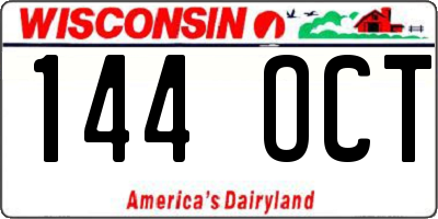 WI license plate 144OCT