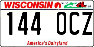 WI license plate 144OCZ