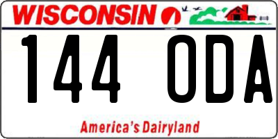 WI license plate 144ODA