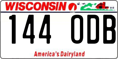 WI license plate 144ODB