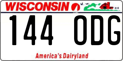 WI license plate 144ODG