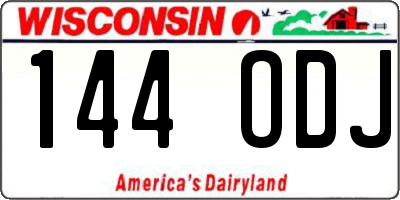 WI license plate 144ODJ