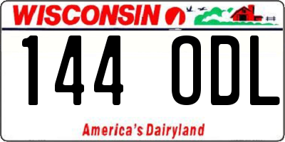 WI license plate 144ODL