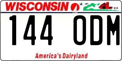 WI license plate 144ODM
