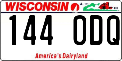 WI license plate 144ODQ