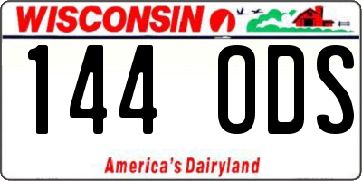 WI license plate 144ODS