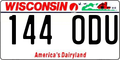 WI license plate 144ODU