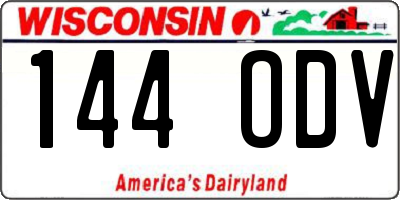 WI license plate 144ODV