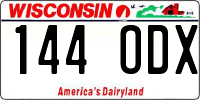 WI license plate 144ODX