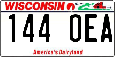 WI license plate 144OEA