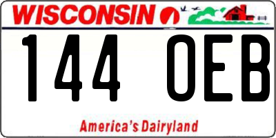 WI license plate 144OEB