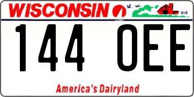 WI license plate 144OEE