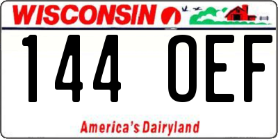 WI license plate 144OEF
