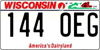 WI license plate 144OEG