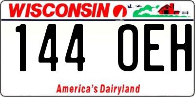 WI license plate 144OEH