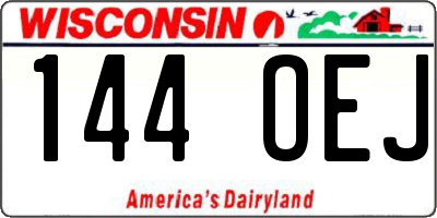 WI license plate 144OEJ