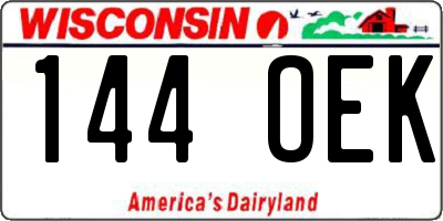 WI license plate 144OEK