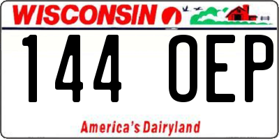 WI license plate 144OEP