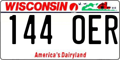 WI license plate 144OER