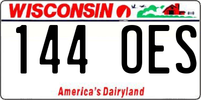 WI license plate 144OES