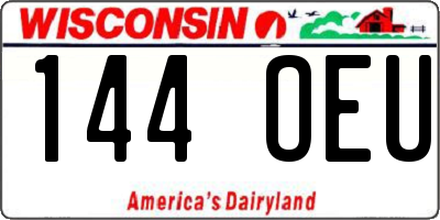 WI license plate 144OEU