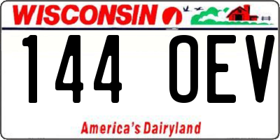WI license plate 144OEV
