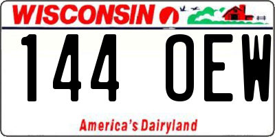 WI license plate 144OEW