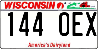 WI license plate 144OEX