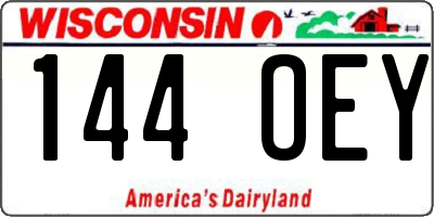 WI license plate 144OEY