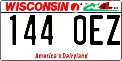 WI license plate 144OEZ
